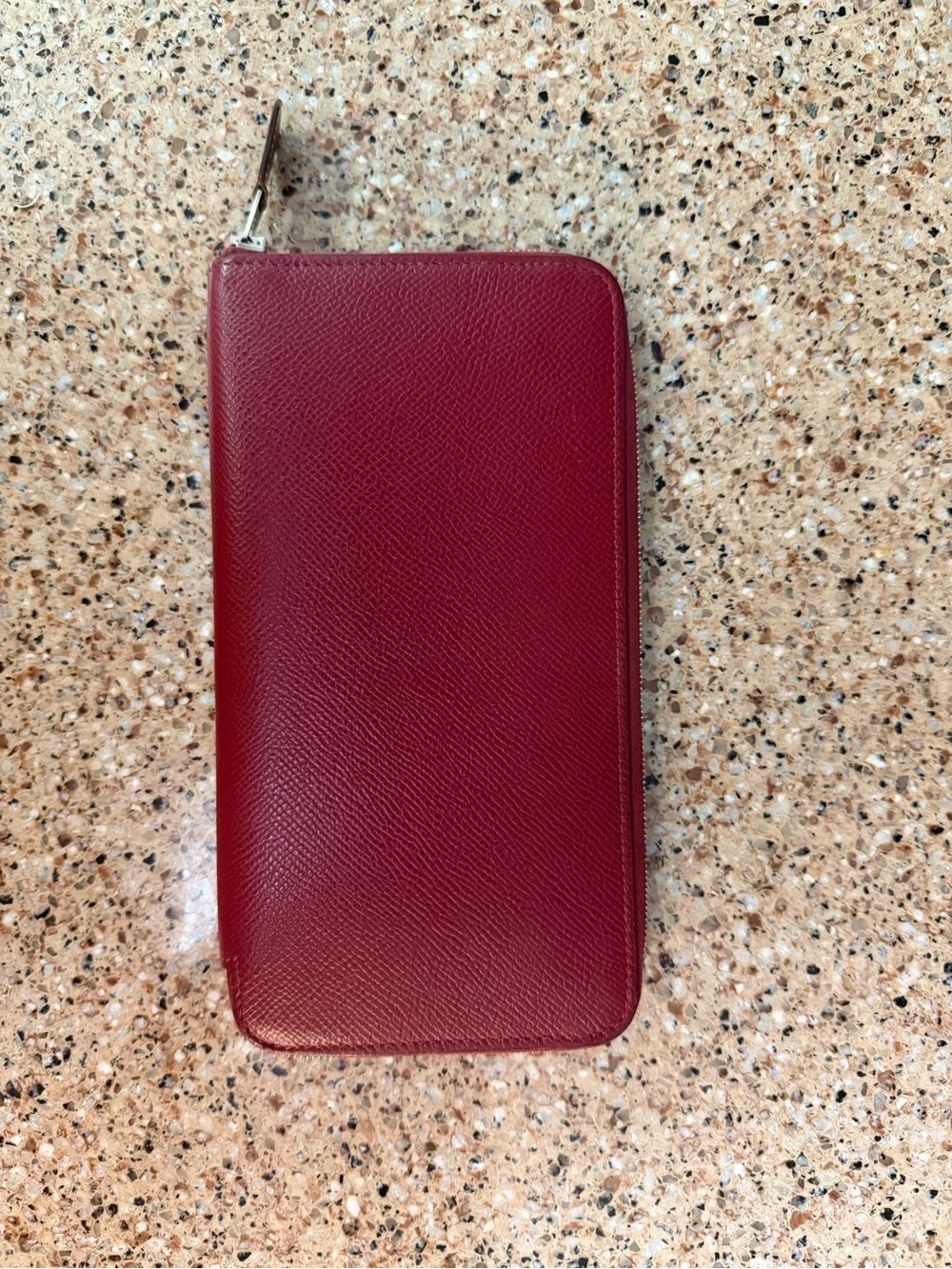 Hermes Vintage 1968 Azap Leather long zip around wallet w/ silk print - Picture 2 of 15